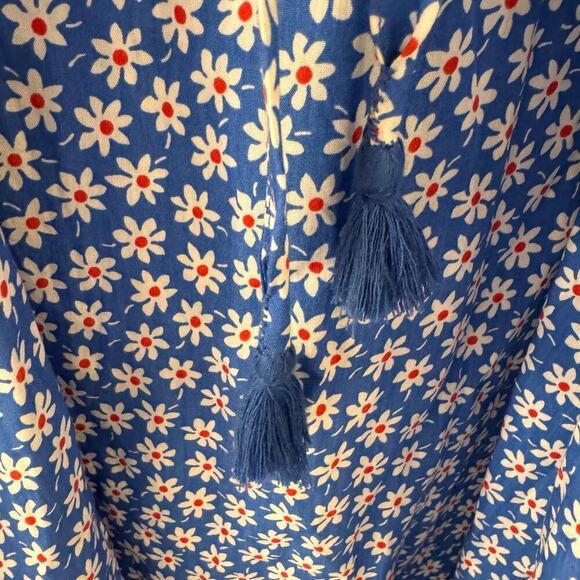 Madewell Ruffled Wrap Maxi Dress in Mini Daisy Floral Blue Size 8 Prairie Spring - Picture 9 of 11